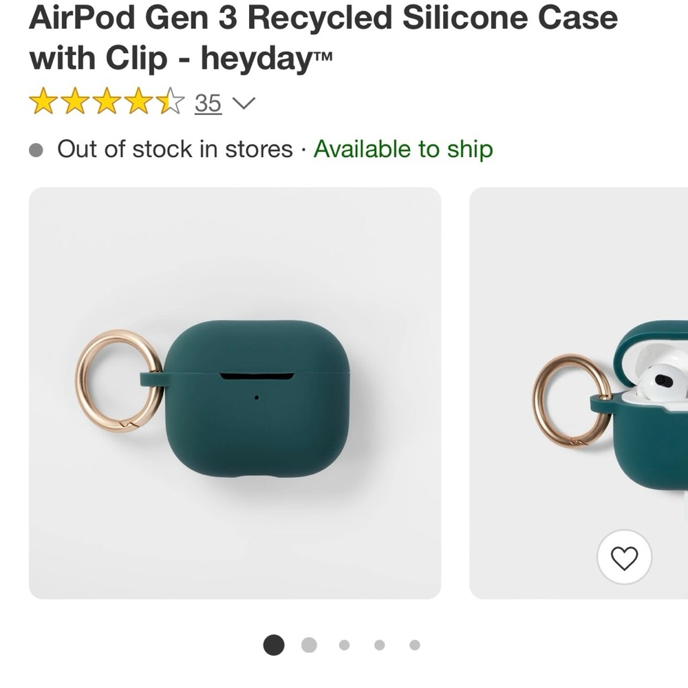Heyday AirPods Gen 3 Green Case With Clip